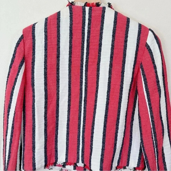 ZARA  Frayed Striped Full Zip Jacket - Picture 15 of 16